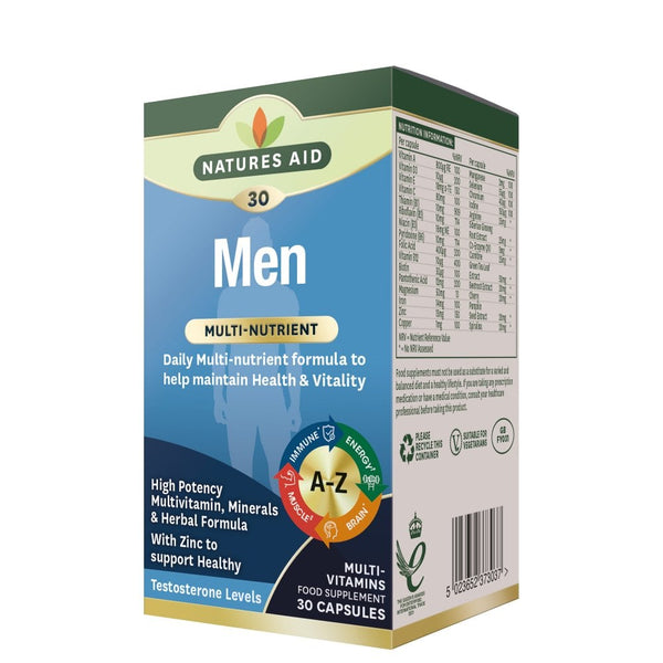 Natures Aid, Men's Multi-Vitamins & Minerals 30 Capsules