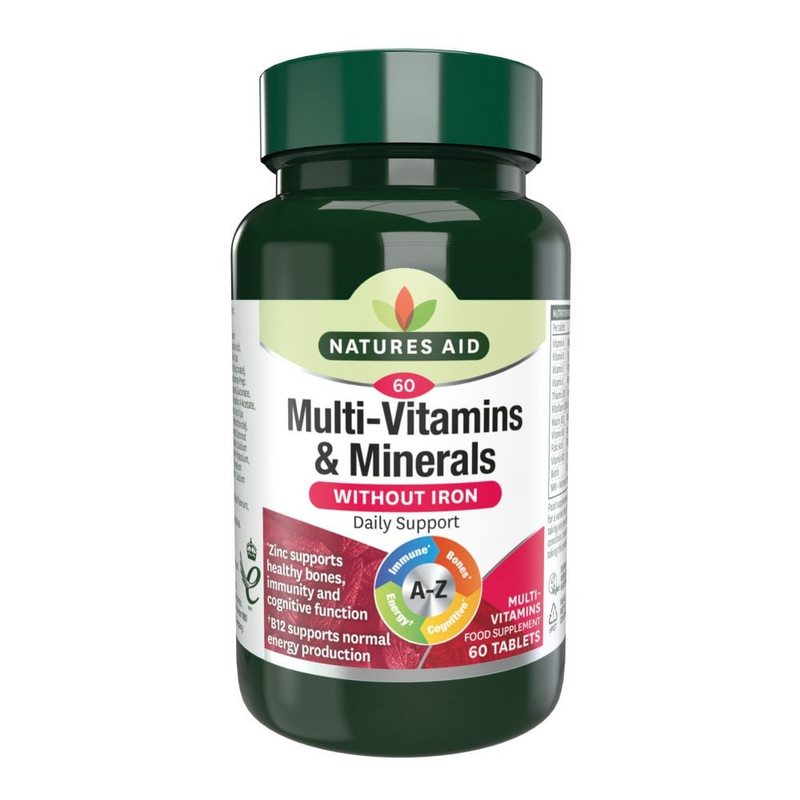 Natures Aid, Multi-Vitamins & Minerals (Without Iron) 60 Tablets