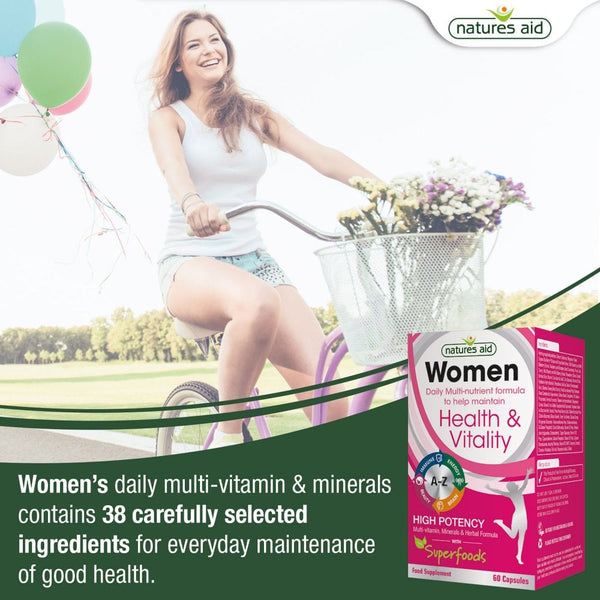 Natures Aid, Women's Multivitamins & Minerals With Superfoods 60 Capsules
