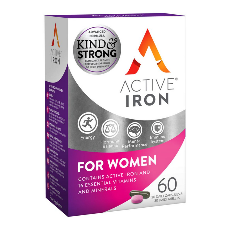 Active Iron, For Women With B Complex 60 Capsules