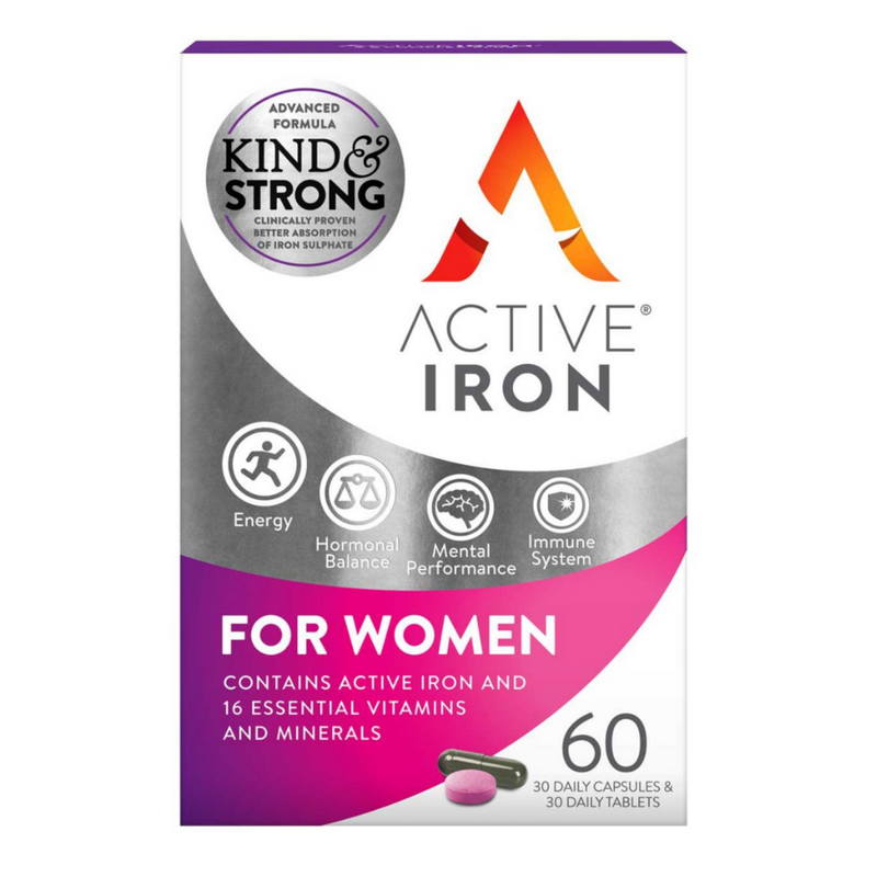 Active Iron, For Women With B Complex 60 Capsules