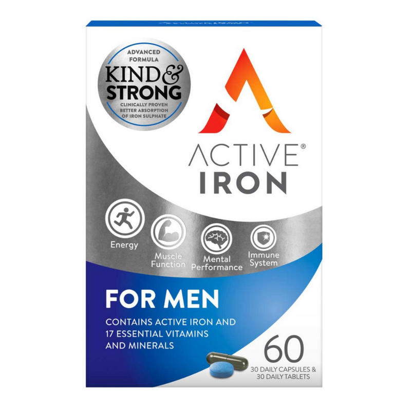 Active Iron, For Men With B Complex 60 Capsules