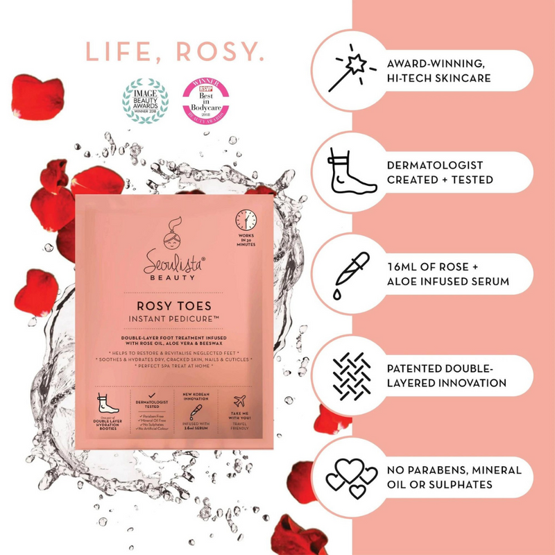 Seoulista Beauty, Rosy Toes® Instant Pedicure Single Pack