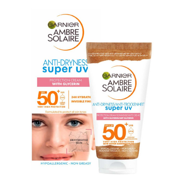 Garnier Ambre Solaire, Anti-Dryness Super UV Face & Neck Cream SPF50+ 50ml Default Title