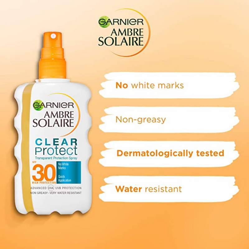 Garnier Ambre Solaire, Clear Protect Sun Cream SPF30 Spray 200ml Default Title