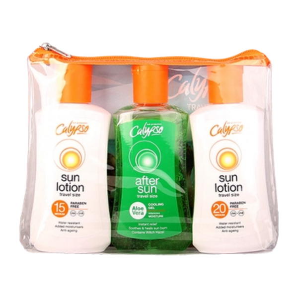 Calypso, Travel Pack Sun Lotion SPF 15 & 20, After Sun with Aloe Vera 100ml Default Title