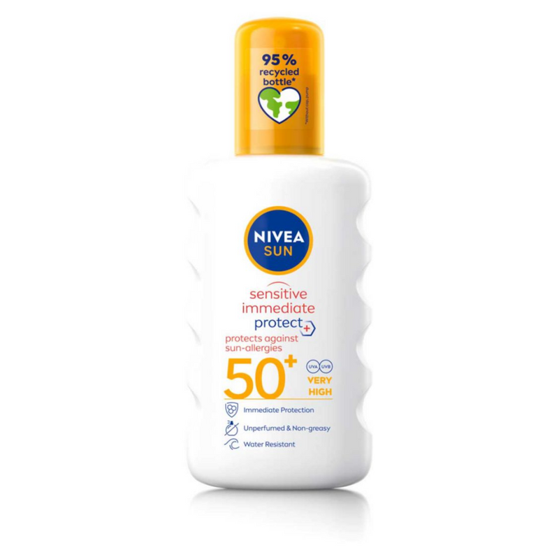Nivea Sun, Sensitive Immediate Protect Allergy Sun Spray SPF50+ 200ml Default Title