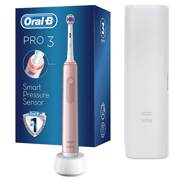 Braun Oral-B, PRO 3 3500 Electric Toothbrush + Bonus Travel Case - Pink Edition