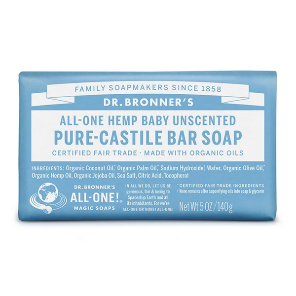Dr. Bronner, Baby All In 1 Mild Soap Bar 140g