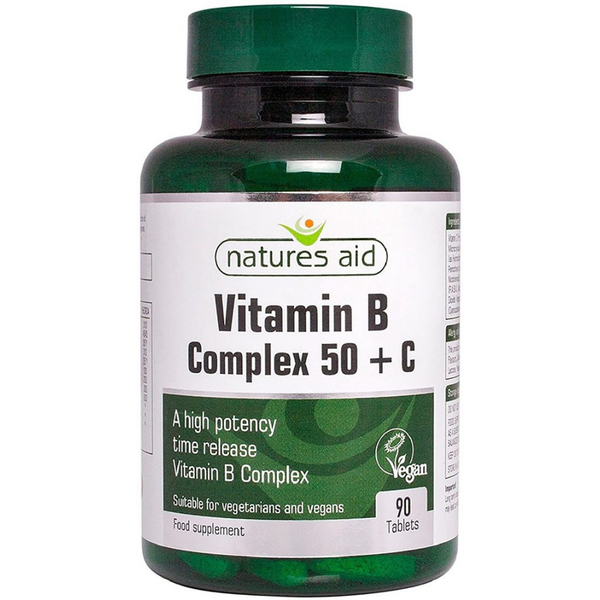 Natures Aid, Vitamin B Complex + Vitamin C (High Potency) 90 Tablets