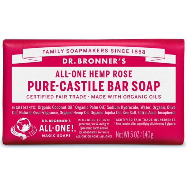 Dr. Bronner, Rose Soap Bar 140g