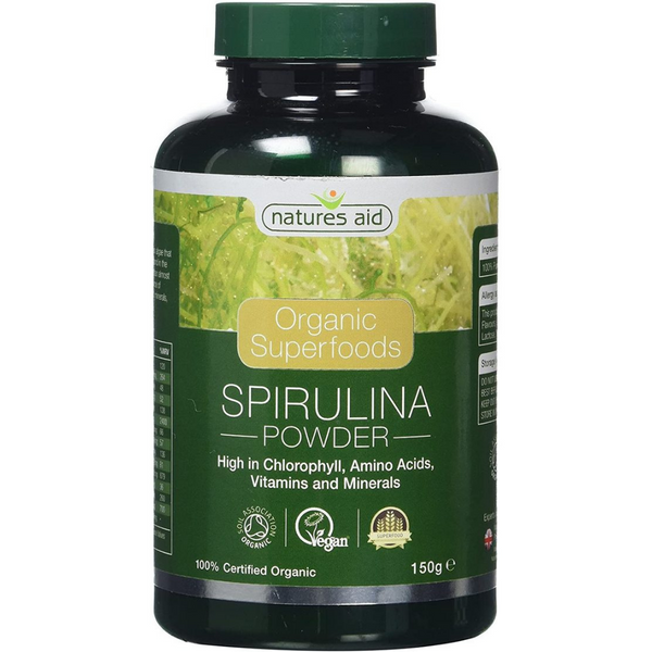 Natures Aid, Organic Superfoods Spirulina Powder 150g
